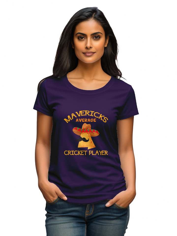 Women's maverick average cricket player T-shirt