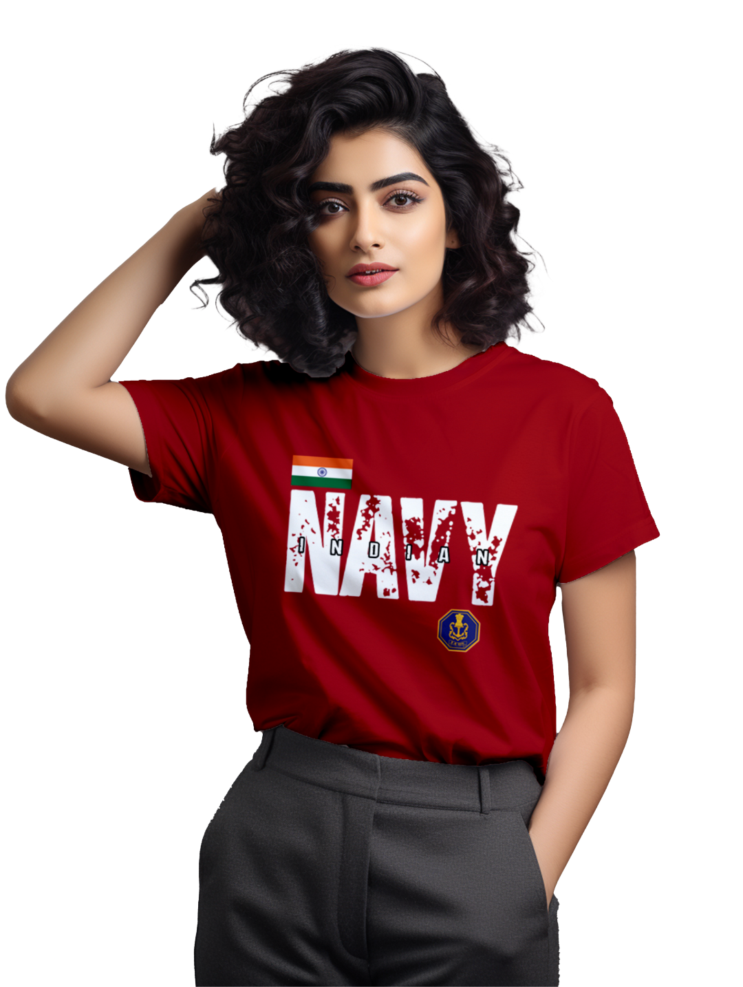 Women's Indian navy T-shirt