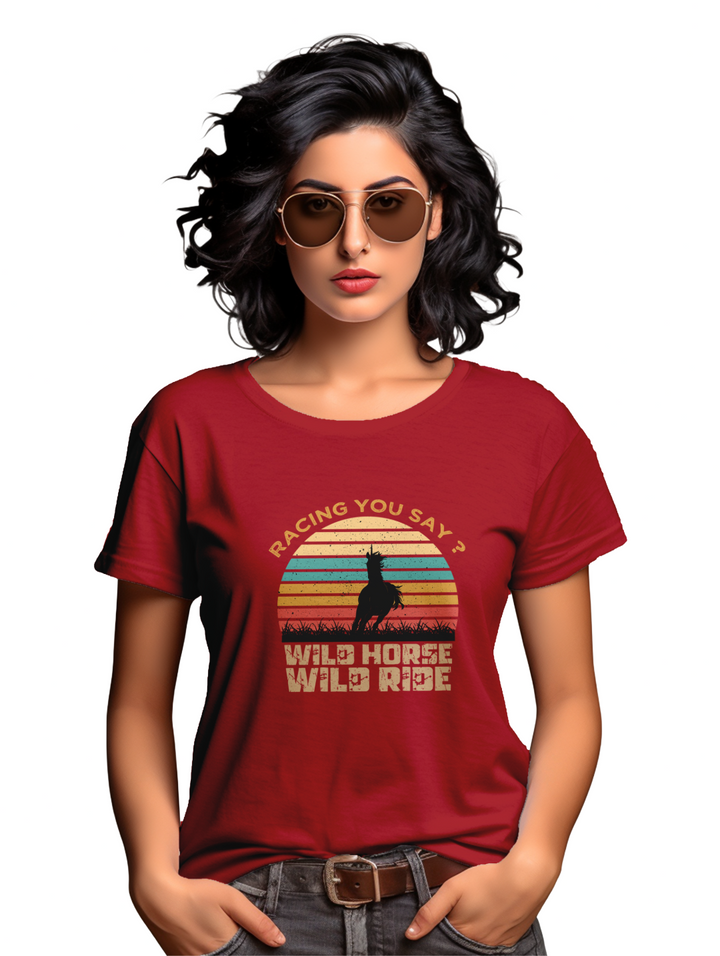 Women's Racing Wild Horse Ride T-Shirt