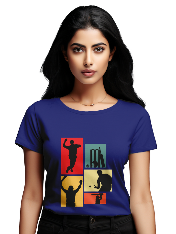 Cricket Collage womens T-shirt