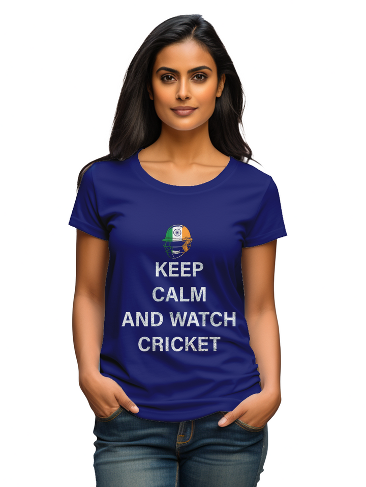 Women's Keep calm and watch cricket T-shirt