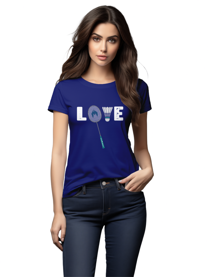 Womens Love Badminton T-Shirt
