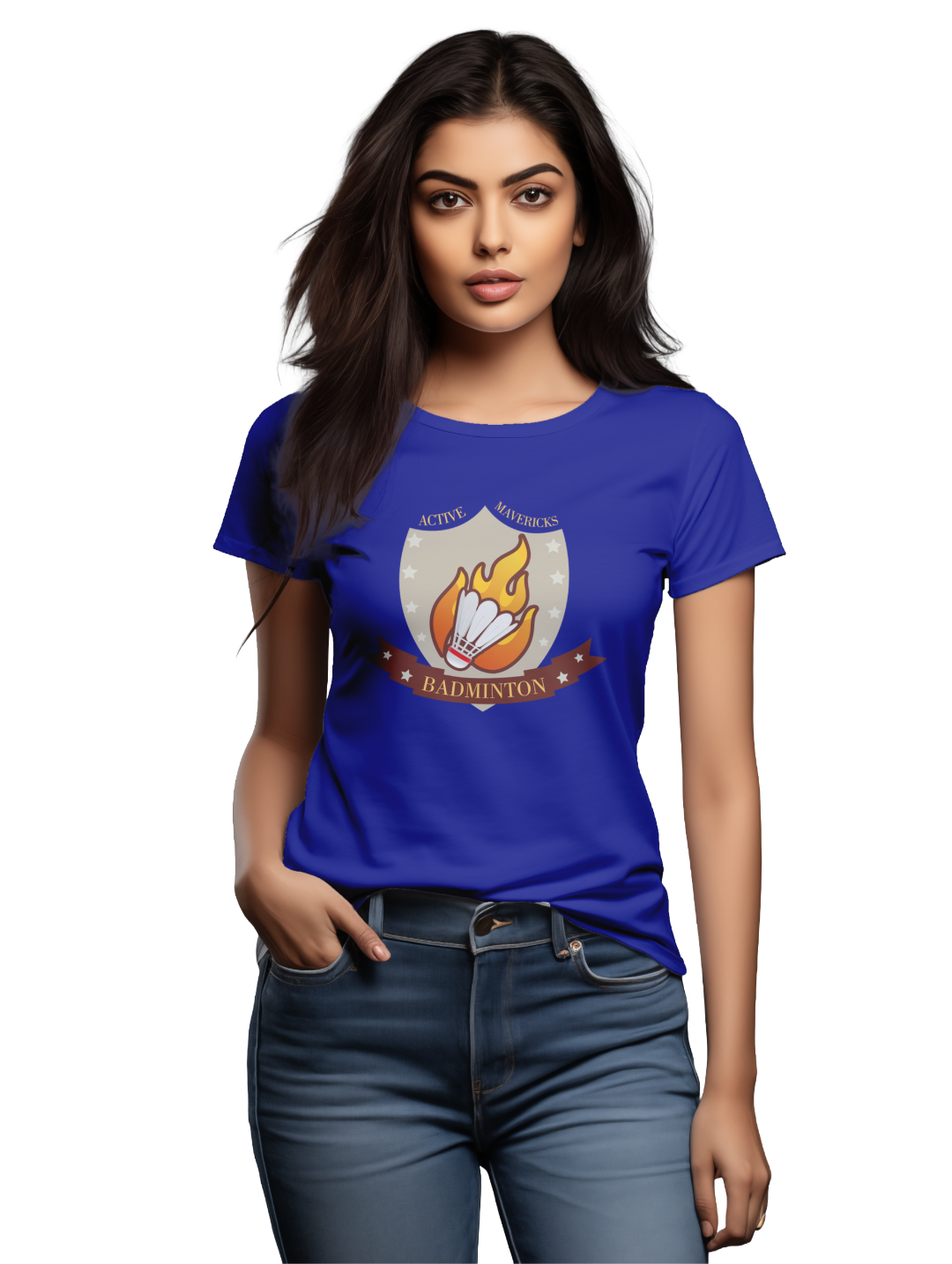 Womens Active Mavericks Badminton T-Shirt