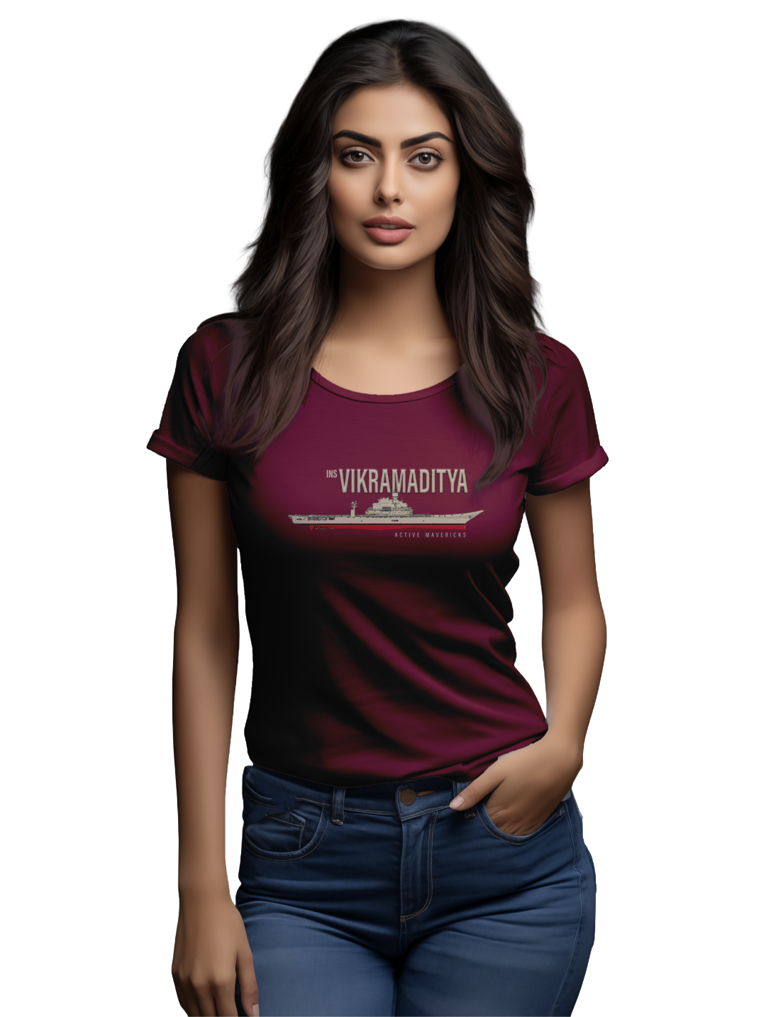 Womens INS Vikramaditya T-shirt