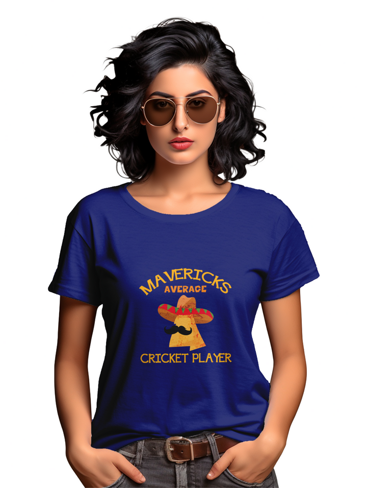 Women's maverick average cricket player T-shirt