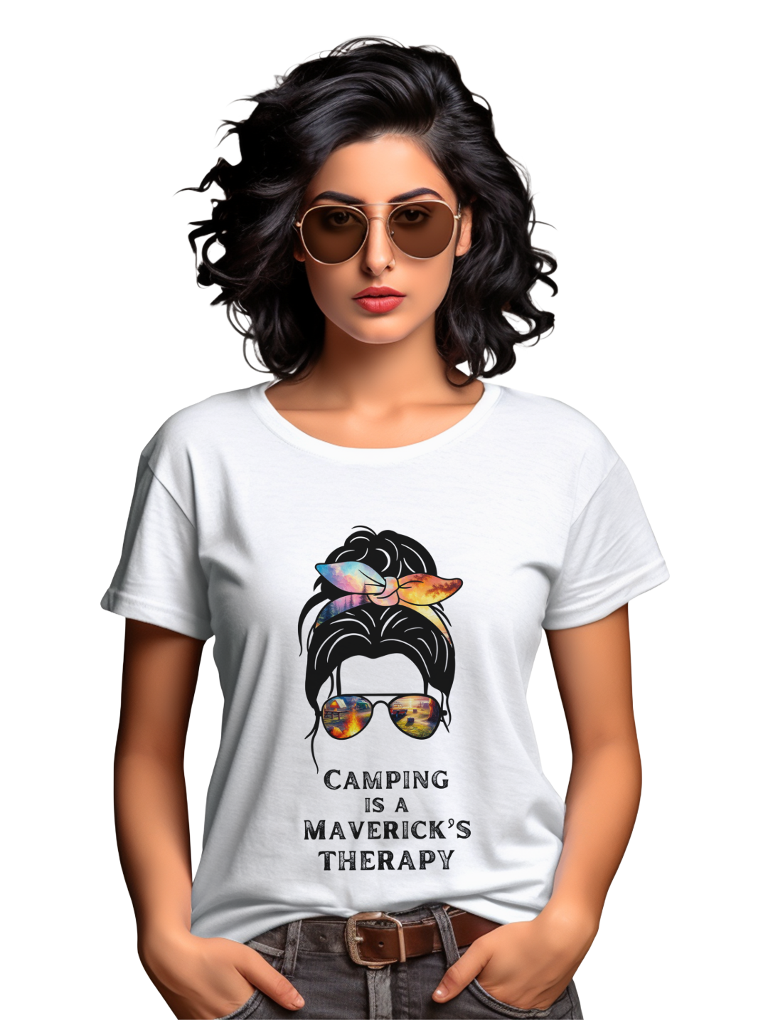 Women's Camping is a Maverick's Theraphy T-Shirt