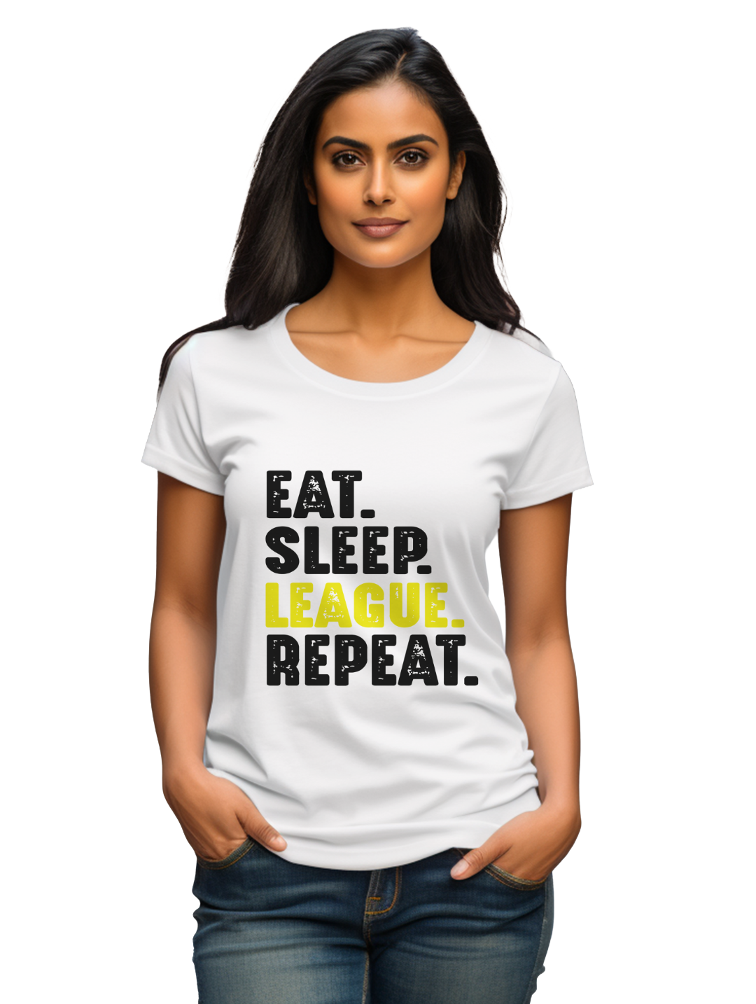 Women's Eat Sleep League Repeat T-shirt