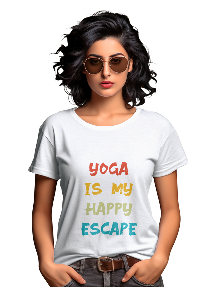 Women's  Yoga is my happy escape t-shirt
