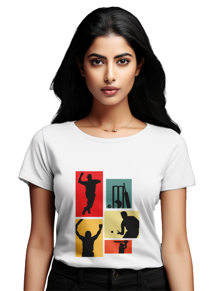 Cricket Collage womens T-shirt