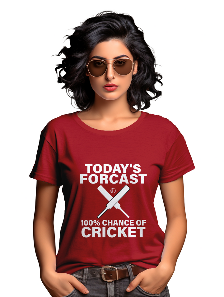 Women's 100% Chance of Cricket T-shirt