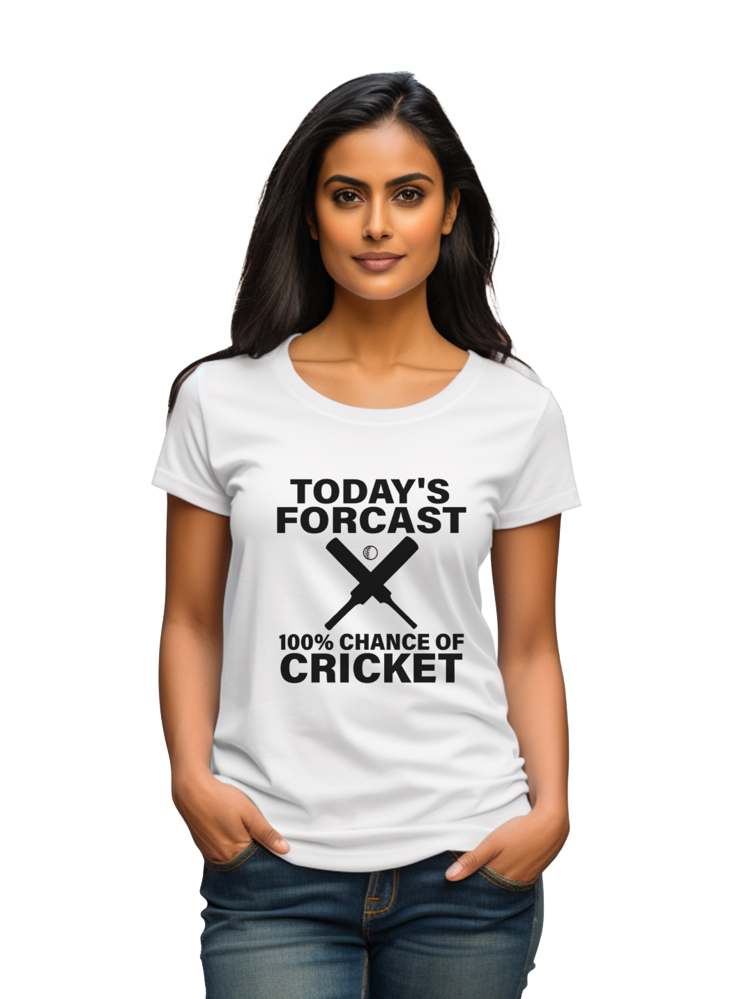 Women's 100% Chance of Cricket T-shirt